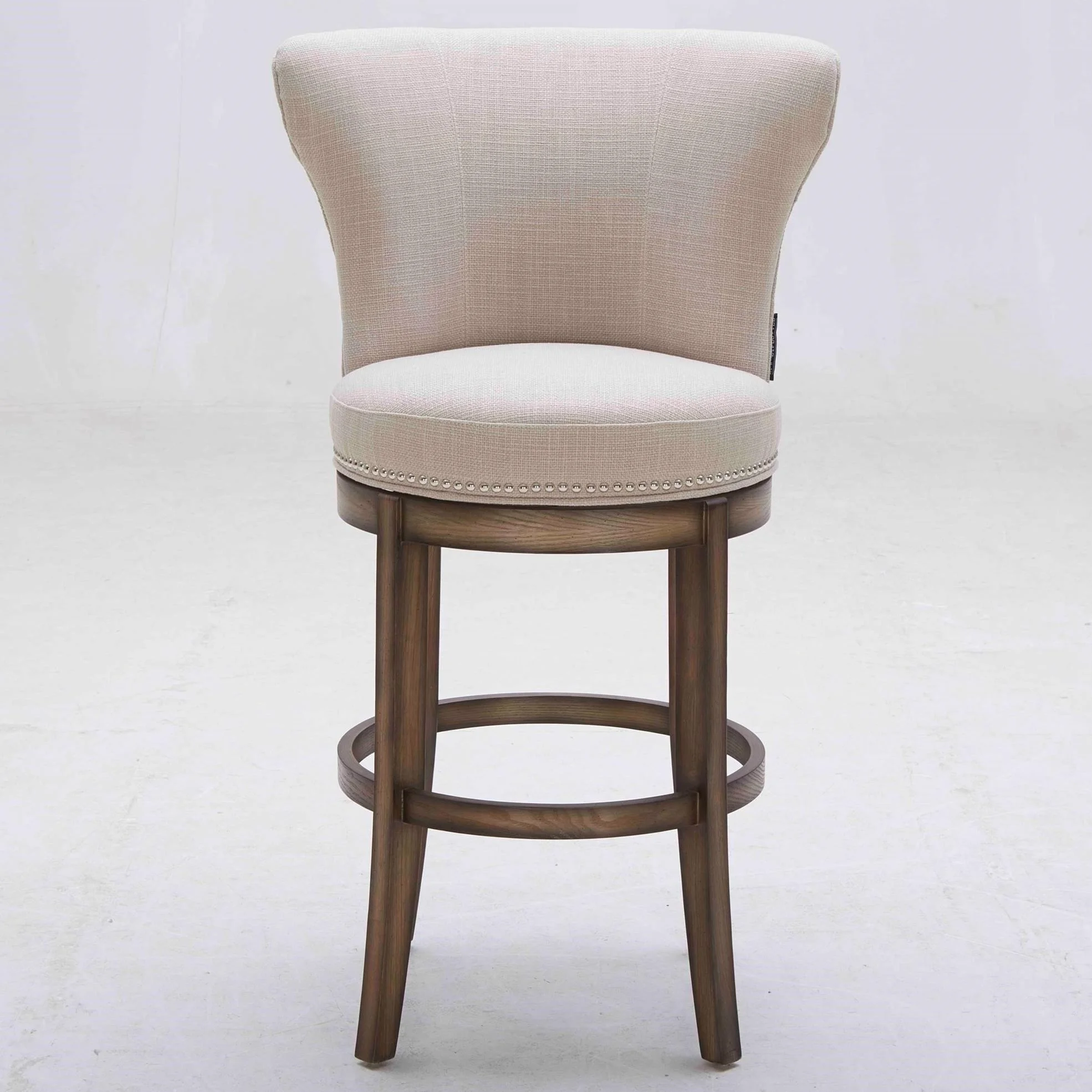 Kuka Home Stools Y629B Swivel Counter Stool with Nailhead Trim